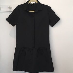 Sandro Black Pique Drop Hem Dress
